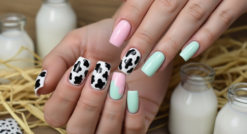 nails art Trend, Cow Print Nails