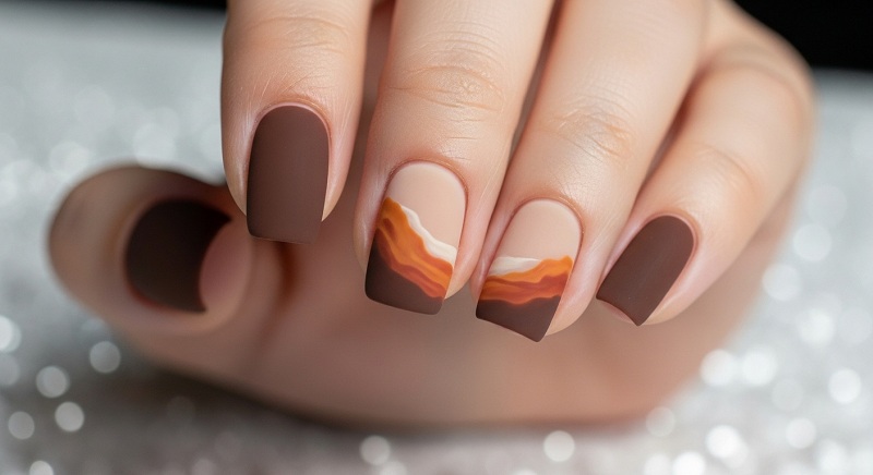 nail colors 2025, Earthy Tones