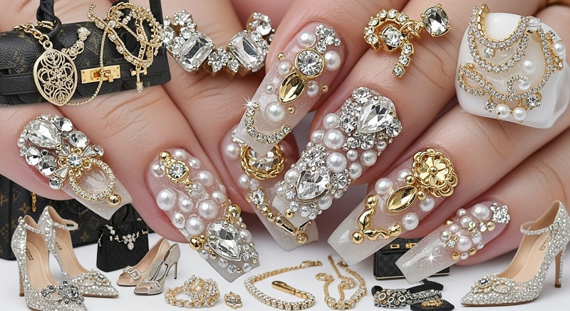 Embellished Extravagance , Nail Art In 2025