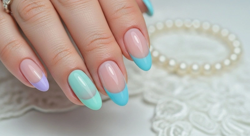 French Tips with Pastel Colors