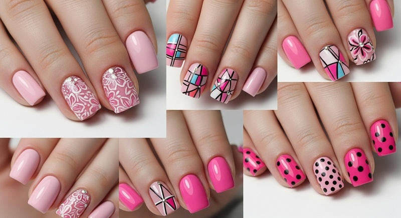 nail colors 2025, Pink Nail Colors Designs
