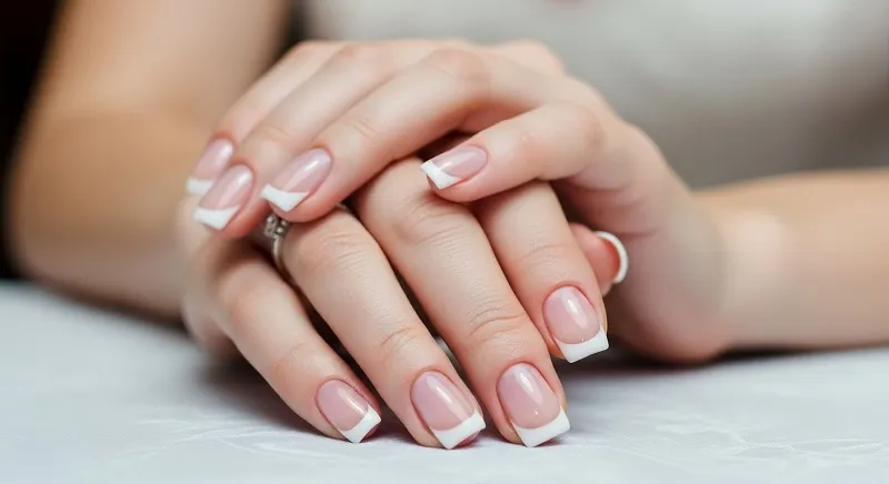 Square French Nails for Brides