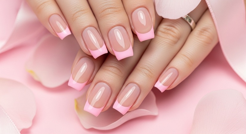 French Tip Nails, Pink French Tip Nails
