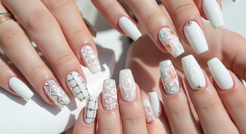 nail colors 2025, White Nail Designs