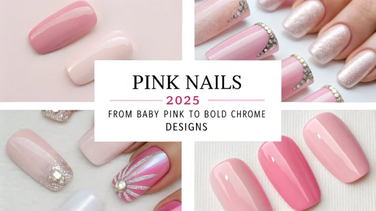 Pink Nails, Baby Pink , Bold Chrome Designs
