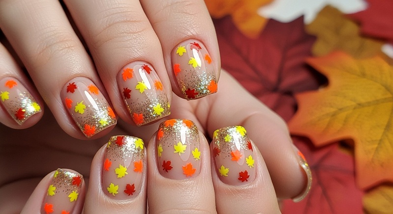 September Nail Designs 2025 - Cozy & Chic Ideas for Fall Autumn Leaf Art Nails