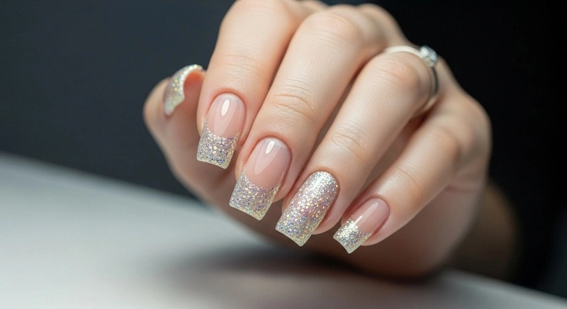 15 French Tip Nail Ideas in Bold & Elegant Colors French Mani with Glitter