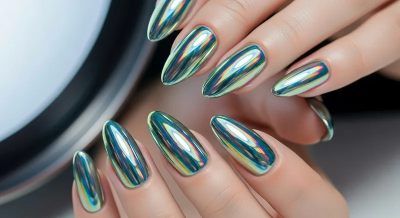 20 Best Chrome Nail Colors for a High-Shine Manicure Holographic Chrome Nails