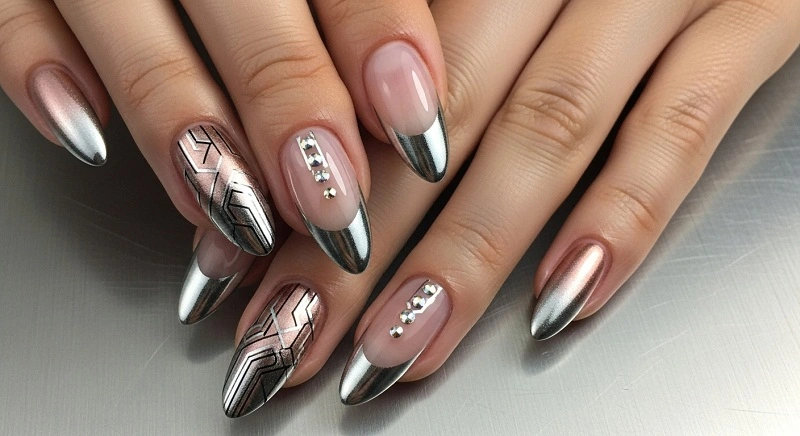 15 French Tip Nail Ideas in Bold & Elegant Colors French Tip Nail Polish in Metallics
