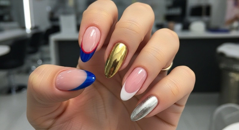 15 French Tip Nail Ideas in Bold & Elegant Colors French Tips with Color Mix