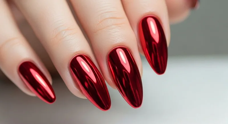 20 Best Chrome Nail Colors for a High-Shine Manicure Red Chrome Nails
