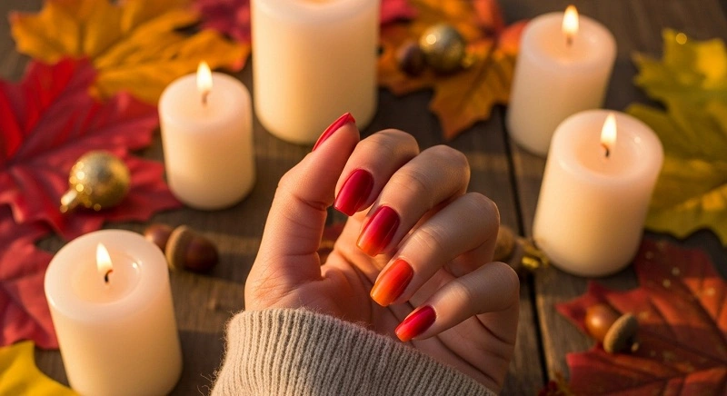 Two-Tone Ombre Blend warm Nail Art