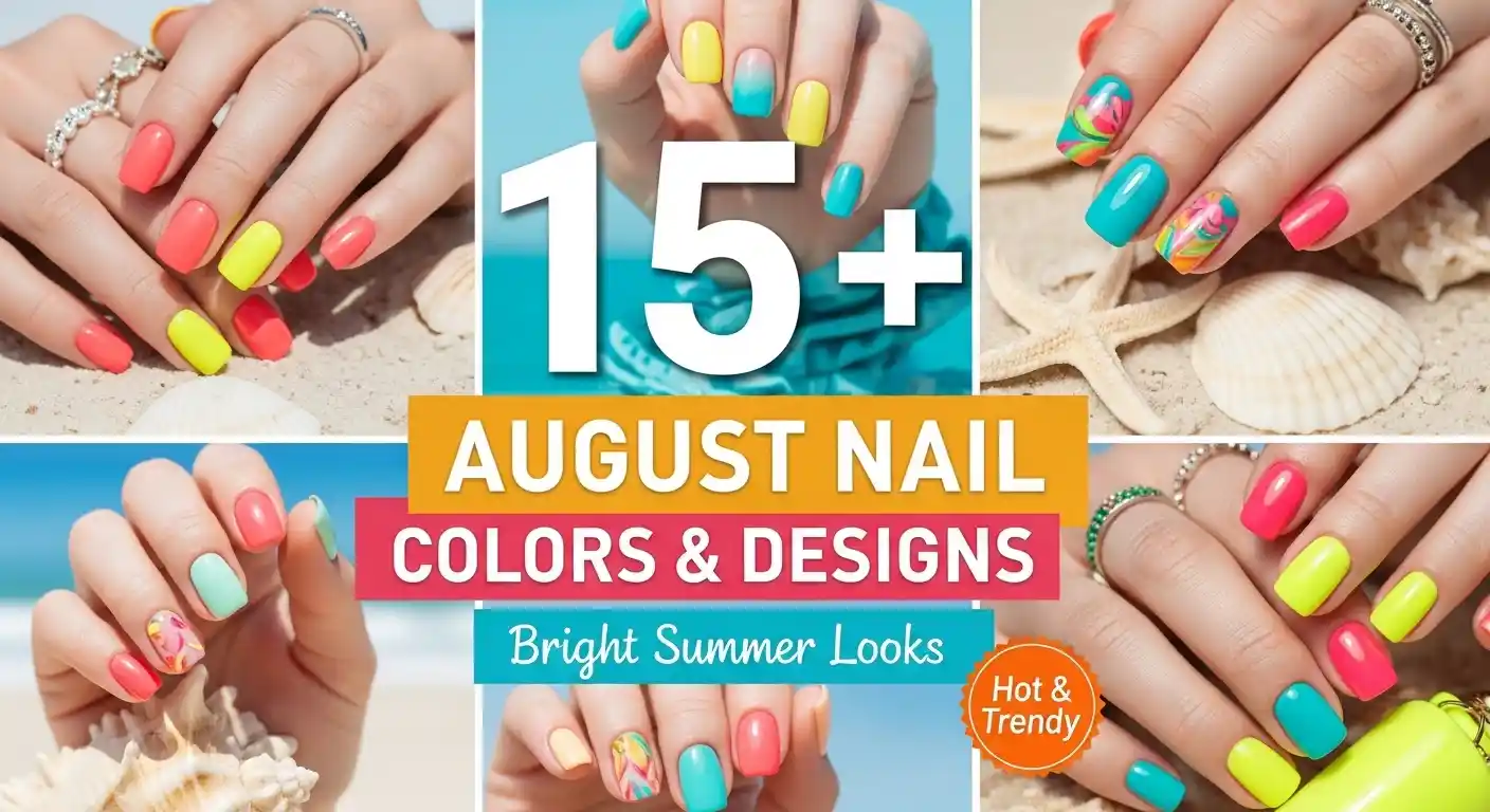 15+ August Nail Colors & Designs for Bright Summer Looks